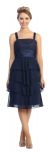 Tiered Skirt Short Formal Party Dress with Lace Jacket in Navy